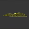 Modern Green Mountain Terrain Model with Detailed Topographic Texture